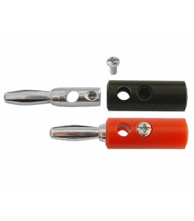 Kištukas bananinis 4 mm,(juodas) prisukamas varžtu