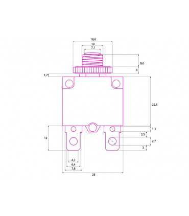 Automatinis miniatiūrinis saugiklis MR1 29x19x45mm 16A