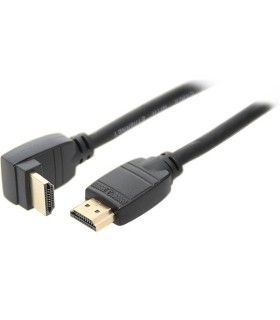 Kabelis HDMI-HDMI 19pol.kištukai kampu 1,5m auksiniai