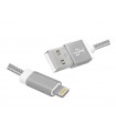 Telefonų iPhone 5/6/  -USB A sidabrinis  laidas 2m