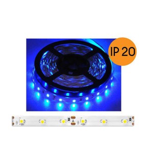 Švytinti nehermetiška juosta 12V 1 metre 60xLED2835 SMD mėlyna moduliukas 8x50mm 1m kaina