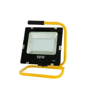 Šviestuvas su stovu LED 50W SMD šiltai balta 230Vac IP65, juodas/geltonas