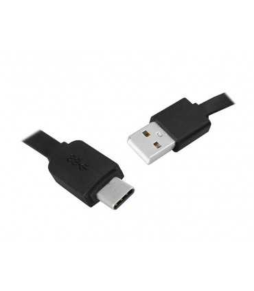 Laidas USB2.0 A -USB C type-C  kištukai 1,0m plokščias