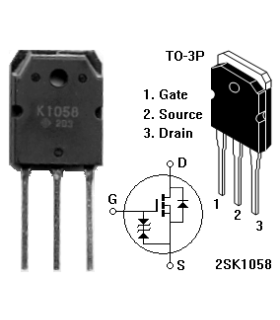 Tranzistorius 2SK1058 N-FET 160V 7A 100W