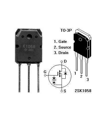Tranzistorius 2SK1058 N-FET 160V 7A 100W