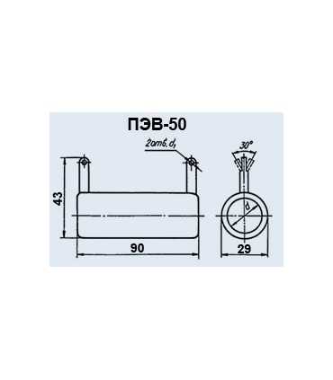 Rezistorius vielinis 50W 47R, PEV-50