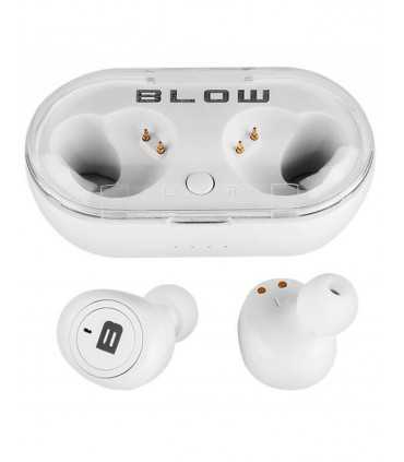 Bevielės Bluetooth stereo ausinės BTE100 Earbuds baltos iki 10m