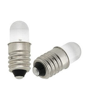 LED lemputė su E10 sriegiu balta 8mm 4-24V 0,09W