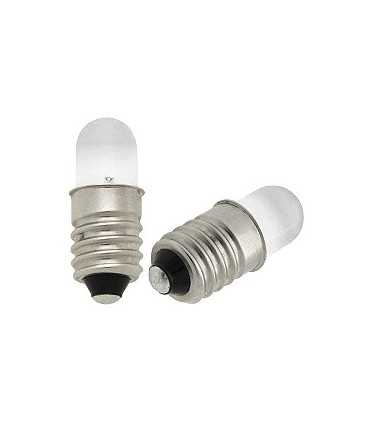LED lemputė su E10 sriegiu balta 8mm 4-24V 0,09W