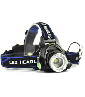 Žibintuvėlis ant galvos įkraunamas 5W LED su 2x18650, 3,7V akumuliatoriais ir pakrovėju