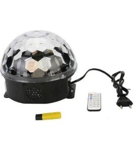 Šviečiantis kamuolys šviesos efektas LED ''Magic Ball'' su MP3 grotuvu distanciniu pulteliu