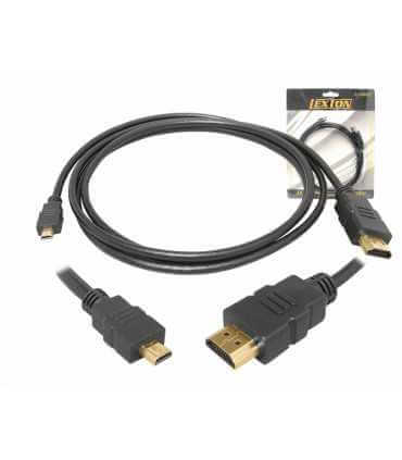 Kabelis HDMI-micro HDMI 19pol kištukai 1.5m CU HQ (HDMI 1.4) juodas