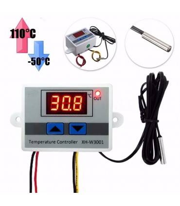 Temperatūros kontroleris -50 iki +110 , AC 230V skaitmeninis temperatūros valdiklis su termostato temp. valdymu