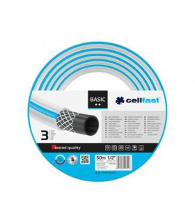 Laistymo žarna Cellfast Basic ½",pilka su mėlyna juosta 50m