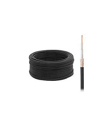 Koaksialinis kabelis RF-5X (H155) daugiagyslė centrinė gysla - 1,35 mm (7x0,45 mm) 50 Om,dažnis iki 2,5Ghz juodas