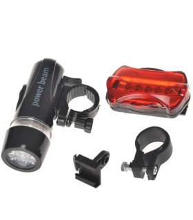 Žibintuvėlių komplektas su laikikliais dviračiui LED priekinės lempos ,galines raudoni LED