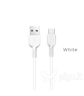 Kabelis USB A - Type C Hoco X13, 1.0m, Laadimisjuhe USB 2.0 - USB C telefono laidas, baltas