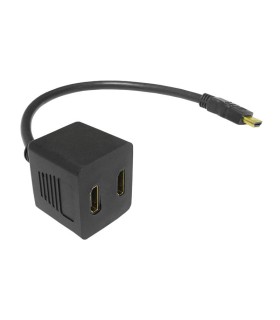 Perėjimas HDMI kištukas- 2 lizdai ant kabelio 30cm