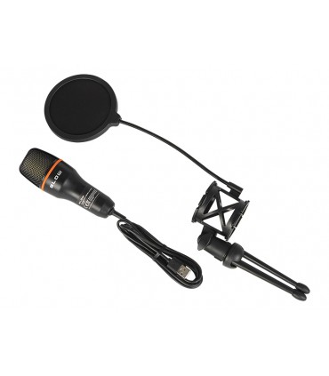 Studijinis mikrofonas su laikikliu -33dB, 20-20000Hz, 33Ohm.