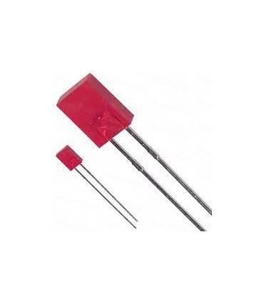 Plokščias šviesos diodas 2x7mm raudonas  (31)