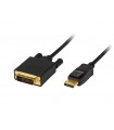 Kabelis DP (DisplayPort) 20pin - DVI 24+1 pin 1.8 m