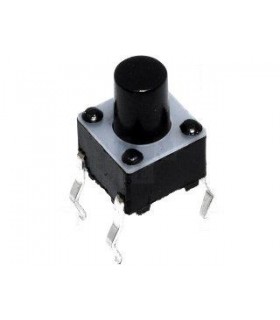 Mygtukas 6x6mm virš korpuso  aukstis 5,5mm ( bendras aukštis 9,5mm) OFF-(ON), nefiks. 50mA,12VDC SPST-NO THT,