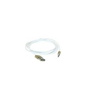 Greito krovimo laidas USB2.0 A  -Micro 5p metaliniai kištukai baltas 1,8m  iki 3A