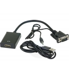 Keitiklis iš  VGA ir audio 3.5mm į HDMI matinimas per Typ C  USB