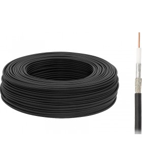 Koaksialinis kabelis H155 (SH-200)   centrinė gysla monolitas 1,36mm varinė 50om, Ø5.4mm, juodas