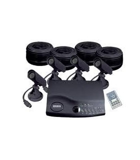 Stebėjimo sistema CCTV su 4 kameromis ir vaizdo keitikliu