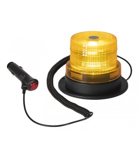 Signalinis LED švyturėlis su magnetu geltonas (oranžinis) 12-24Vdc  , Strobo dažnis apie 500kartų /1 min
