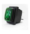 Jungiklis hermetiškas klavišinis su 220V pašvietimu 3 pad.žalias ON-OFF-ON, 15A/12V, neoninė 12V, montavimo 30.0x22,0mm