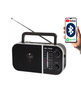 Radio imtuvas AM/FM  ,Bluetooth grotuvas RA6  maitinimas AC230V arba 2xD baterijos