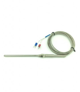 TEMPERATŪROS jutiklis - termopora K-type nerūdijančio plieno ø8x200mm, 0-400°C, 0.70m ( 200mm M8)