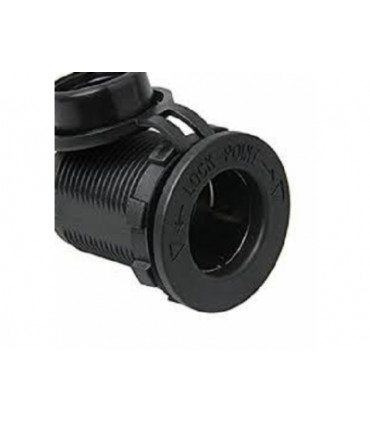 Automobilinis (pridegėjo) maitinimo lizdas panelinis prisukamas SCI su dangteliu ir laidu montažui