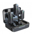 Devia 2 mikrofonai telefonui Kintone USB-C belaidis dvigubas segamas (prie drabužių) juodas