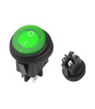 copy of Jungiklis  klavišinis su 220V pašvietimu 2 pad.žalias ON-OFF, 10A/250VAC, IP65, neoninė 220V, montavimo 19.8x13mm