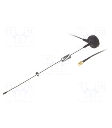 Antena magnetinė GSM/GPRS/EDGE/UMTS/3G/4G  STIPRINIMAS 5dbi,magnetinė 50Ω, 824–960MHz,1710–2700MHz  SMA JUNGTIS ,ILGIS 295MM