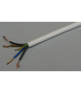 Kabelis OMY5 x0,75mm varinis lankstus apvalus baltas (BVV-LL, OMY 5×0.75, 300/300V)