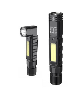 Žibintuvėlis G19, daugiafunkcinis, su magnetu, SMD + COB + Raudona, 200lm, 5+2W, įkraunamas