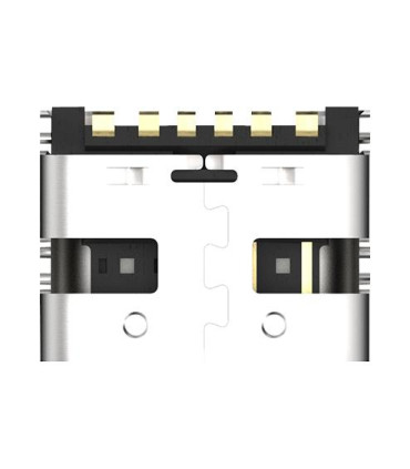 Lizdas USB C   6 kontaktų  į plokštę, krovimas iki 3A horizontalus