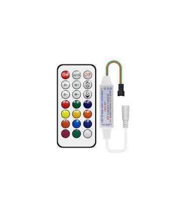 LED  juostos  valdiklis radio RF  pulteliu LED2017 21 mygtuko LED Mini RGB (Dream Color C-8209)