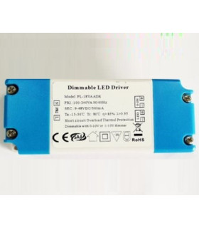 Impulsinis  LED maitinimo šaltinis stabilizuotos srovės 600mA ,12–28V, 0/1–10V PWM