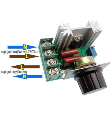 AC variklio reguliatorius SCR 220V 2000W Arduino 0214116A (DIM2000, PPK-SCR2000W)