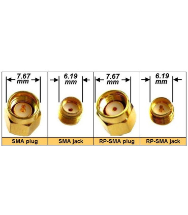 SMA kištukas kabeliui  (auksinis) užspaudžiamas 50Ω RG174 kabeliui