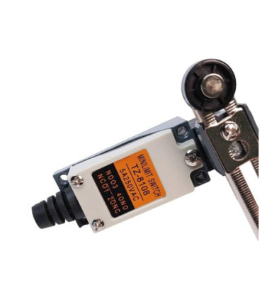 Galinės padėties jungiklisTZ-8108, -5A 250VAC su reguliuojama svirtimi  ir ratuku Ø18mm