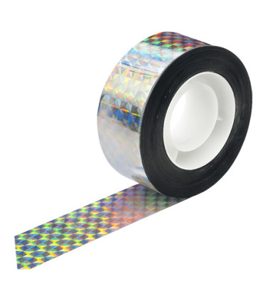 Dvipusė holografinė atšvaitinė juosta – 24 mm – 50 m – paukščių baidyklė nelimpanti