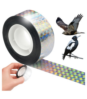 Dvipusė holografinė atšvaitinė juosta – 24 mm – 50 m – paukščių baidyklė nelimpanti