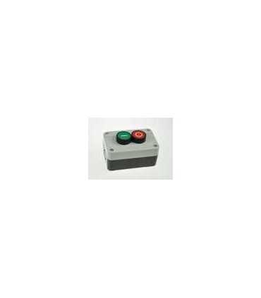 Jungiklis - mygtukas momentinis raudonas+žalias dėžutėje kontaktai NO+NC