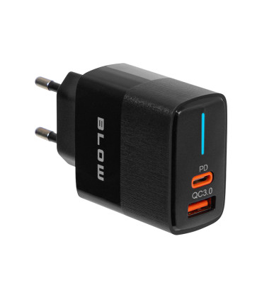 Įkroviklis   USB + USB-C QC+PD 20W palaiko greitą krovimą PD 3.0    DC5V /3A, DC 9V / 2,22A, DC 12V / 1,67A (PD) max. 20W